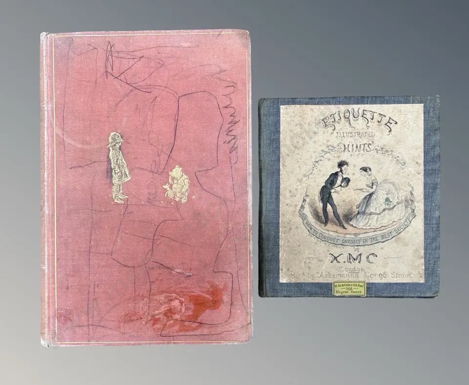 The House at Pooh Corner - A.A Milne, First Published 1928 (average condition) and Etiquette Illustrated Hints by XMC - Image 1++