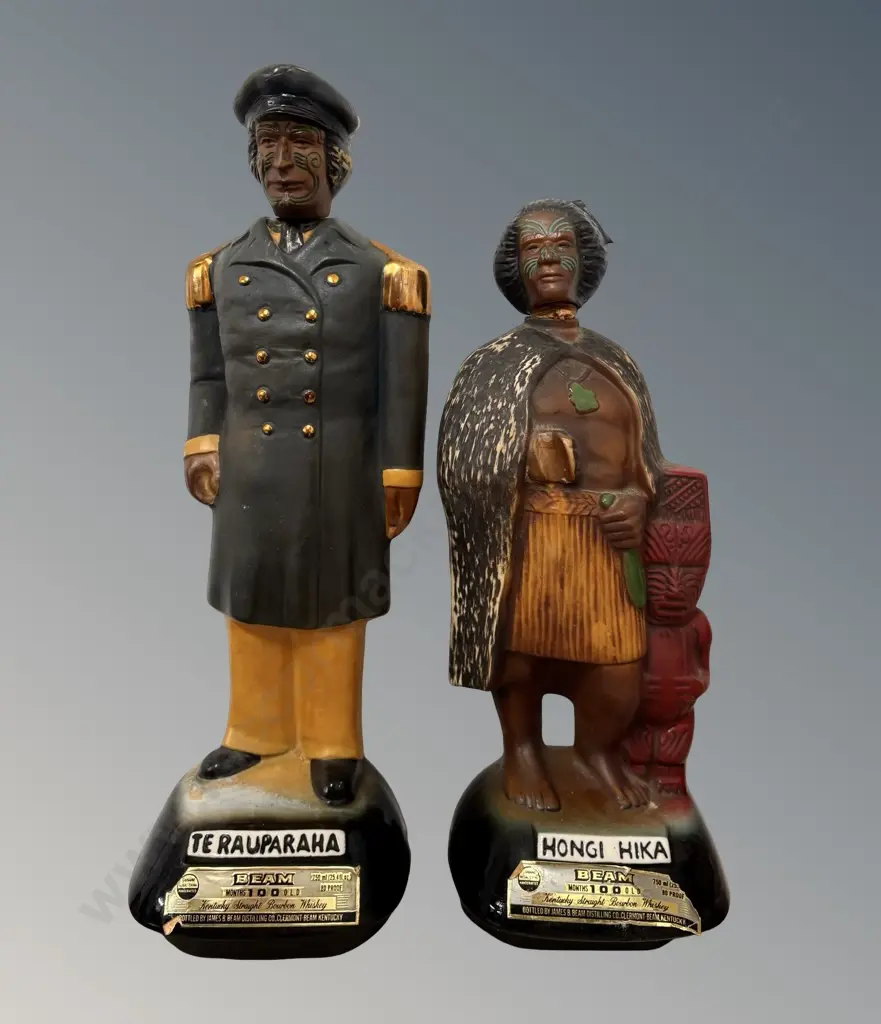 Te Rauparaha & Hongi Hika (AF) Jim Beam Musical Decanters H34-38cm Image 1++