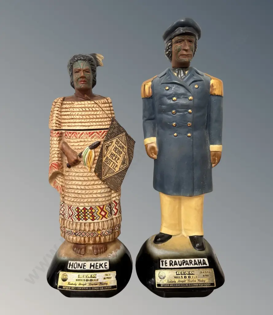 Hone Heke & Te Rauparaha Jim Beam Musical Decanters H34-38cm Image 1++