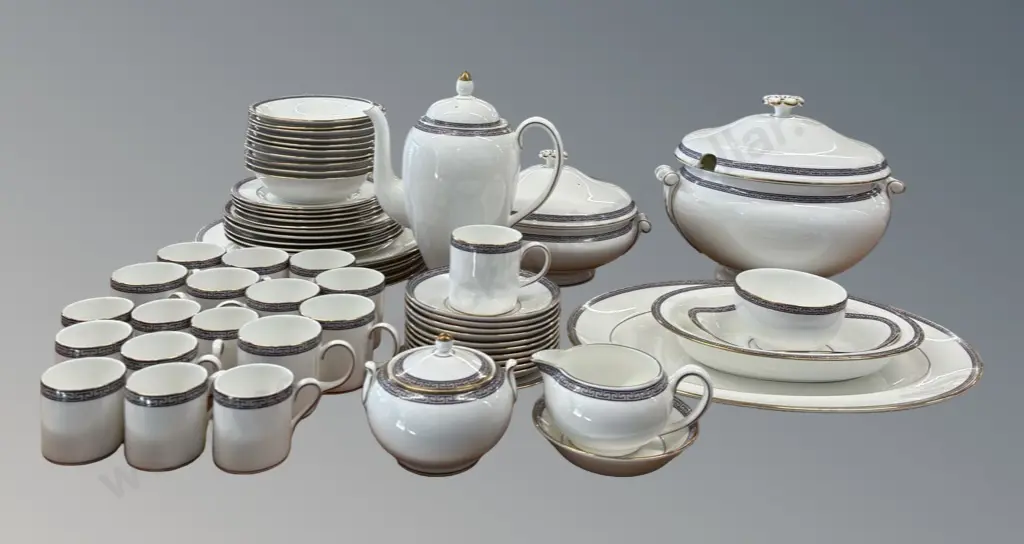 Wedgwood 'Palatia' Bone China Dinner Set - 64 piece, Plates, Bowls, Cups, Saucers, Coffee Pot, Tureens, Platters etc Image 1++