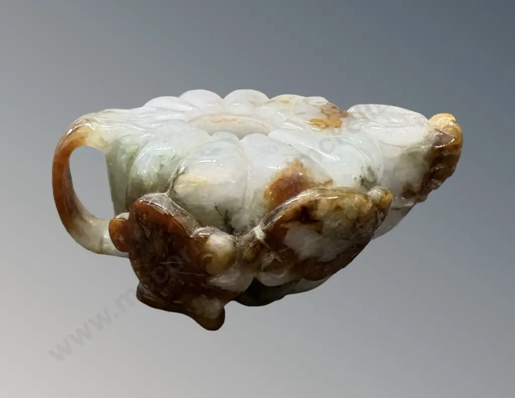 Jade Teapot Carving with Hong Kong Jade and Stone Lab Report, L7.5xH3cm Image 1++
