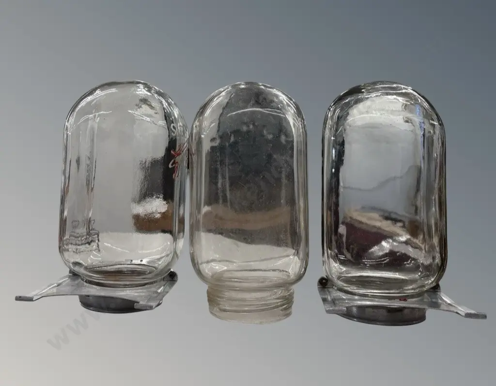 Three Glass Sweet Jars - Two with Alloy Mounts H34-36cm Image 1++