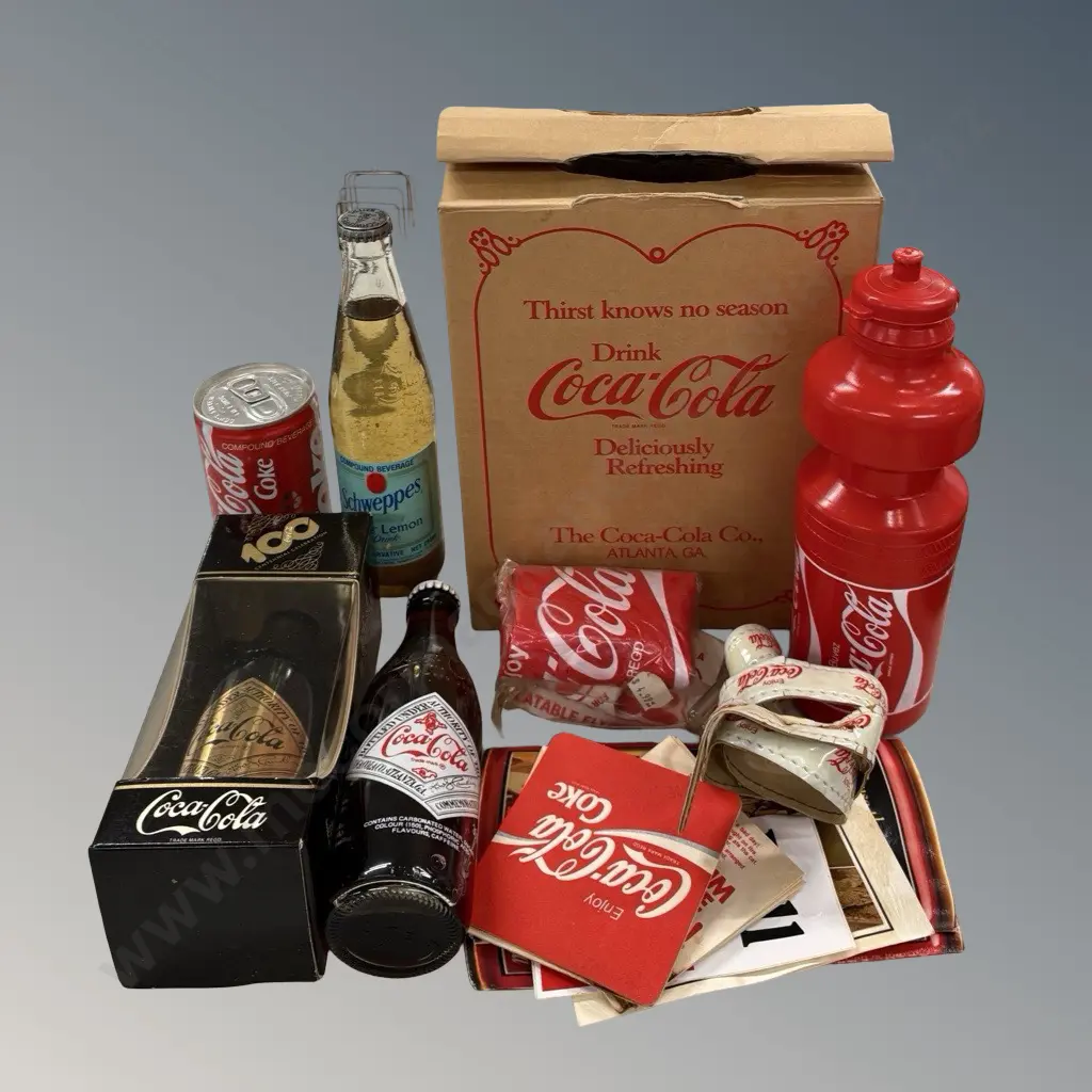 Coca-Cola Centennial Celebration Bottle, Boxed Drink Bottle, Coasters Belt AF, etc Image 1++