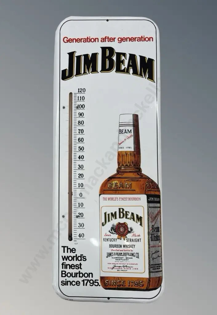 Jim Beam Bourbon Enamel Tin Thermometer H65xL24.5cm Image 1++