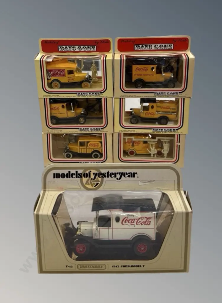 Boxed Days Gone Coca-Cola Advertising Cars and one Models of Yesteryear Image 1++
