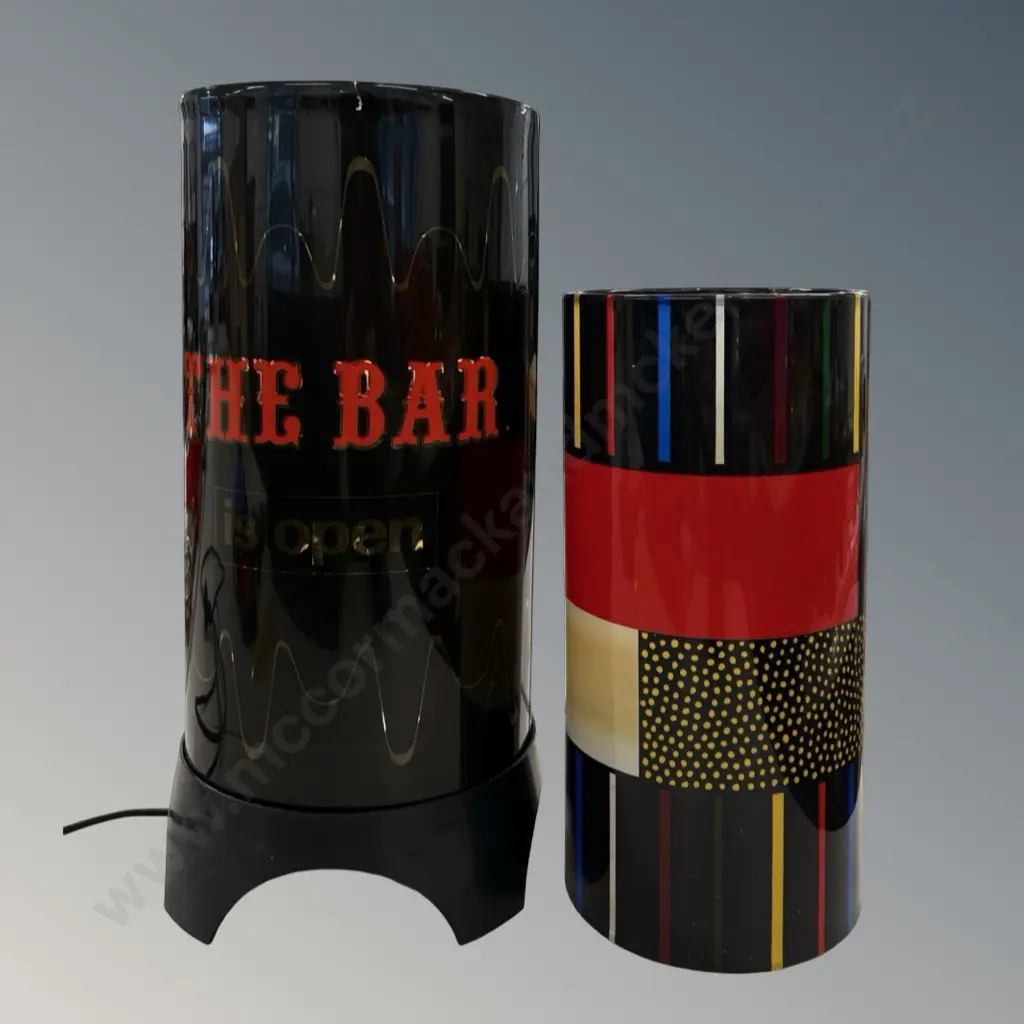 'The Bar is Open' lamp with another 90's Style Shade - AF H34.5-26.5cm Image 1++