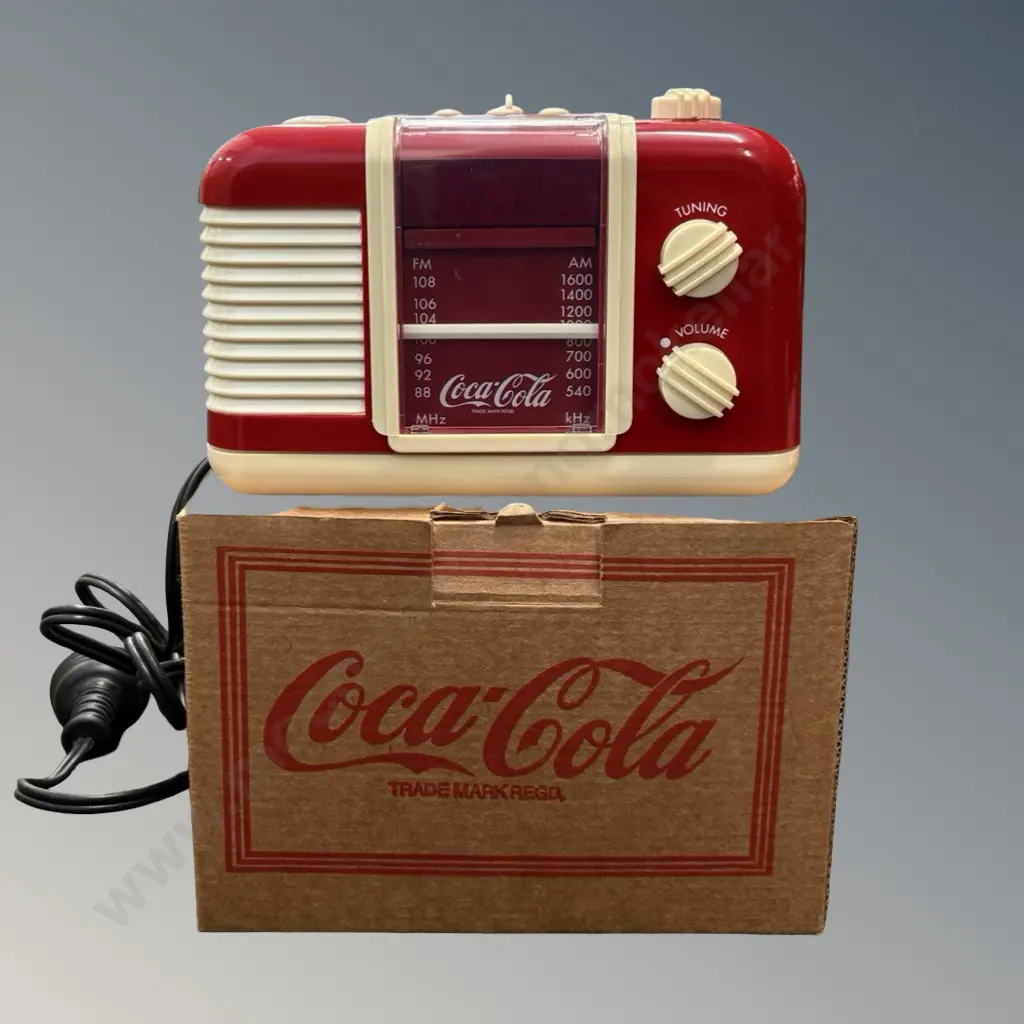 Boxed Coca-Cola Jitterbug Radio Alarm Clock Image 1++
