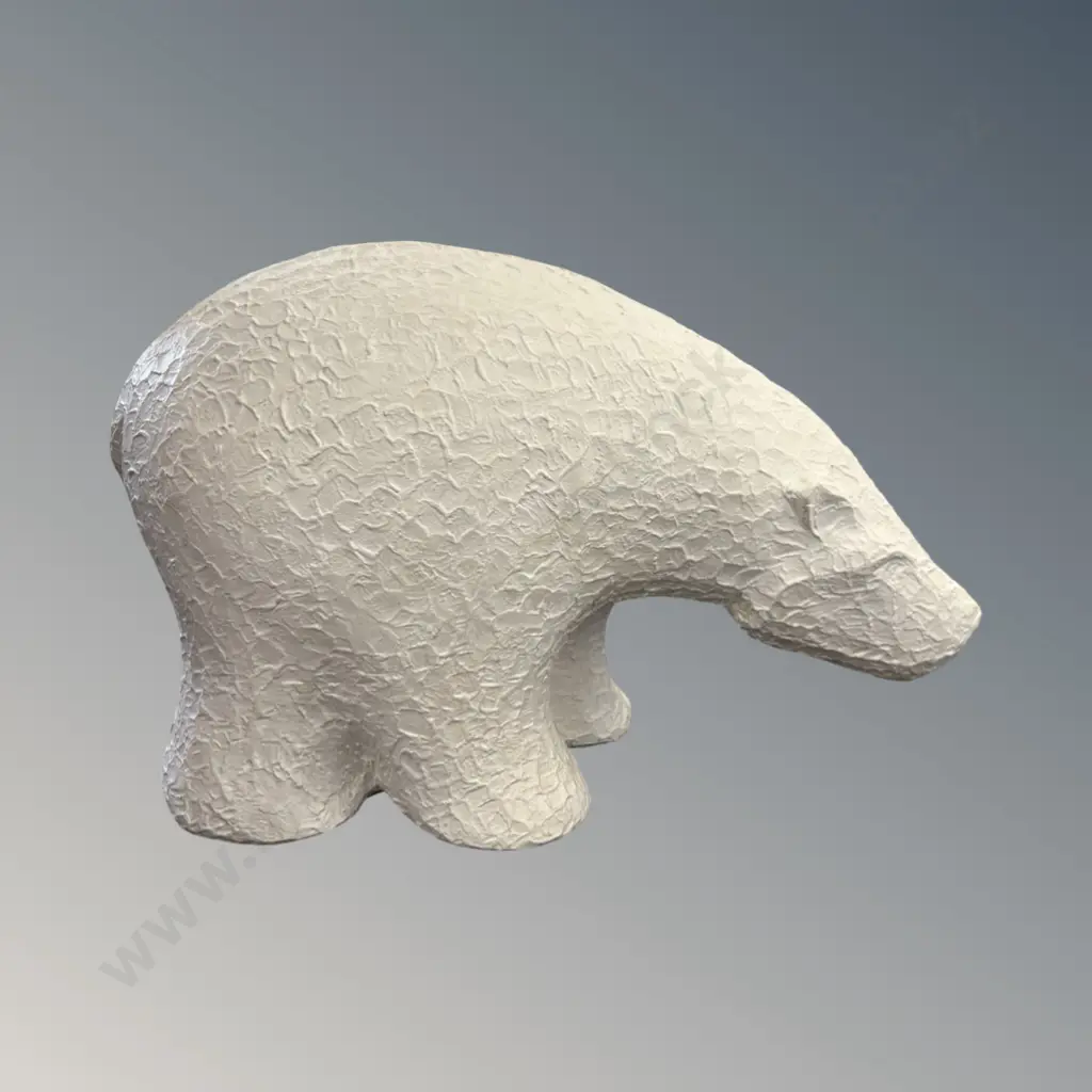 Heavy Plaster Polar Bear, H27xL51cm Image 1++