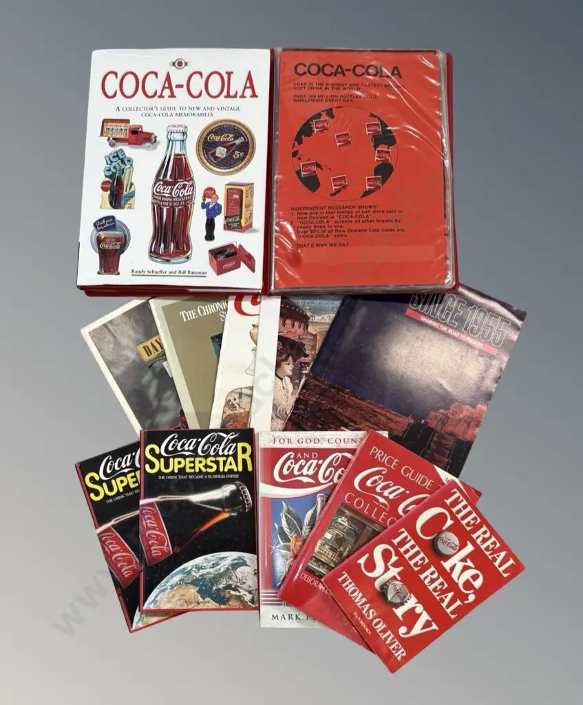 Coca-Cola Collectors Books and Folio of Advertising Curios Image 1++