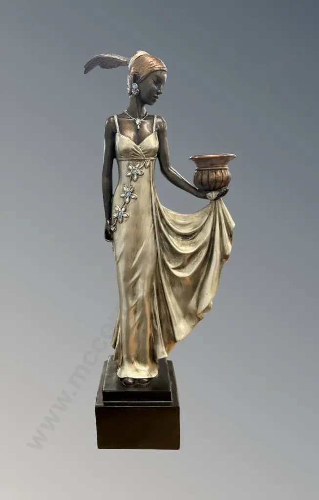 Art Deco Style Figurine Candle Holder H46cm Image 1++