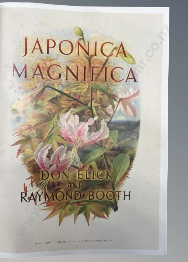 Large Japonica Magnifica Leather Bound Book by Don Elick and Raymond Booth Image 1++