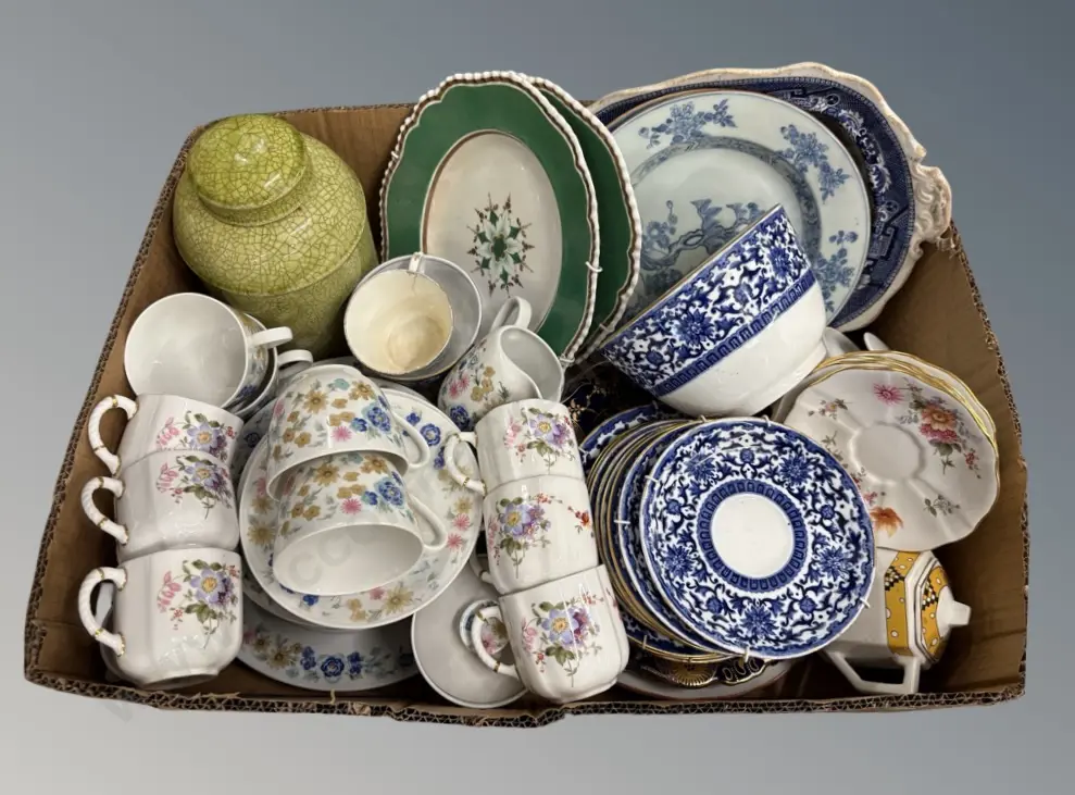 Assorted China Plates, Cups, Saucers & Bowls - Royal Doulton, Crown Derby Seltmann etc some AF Image 1++