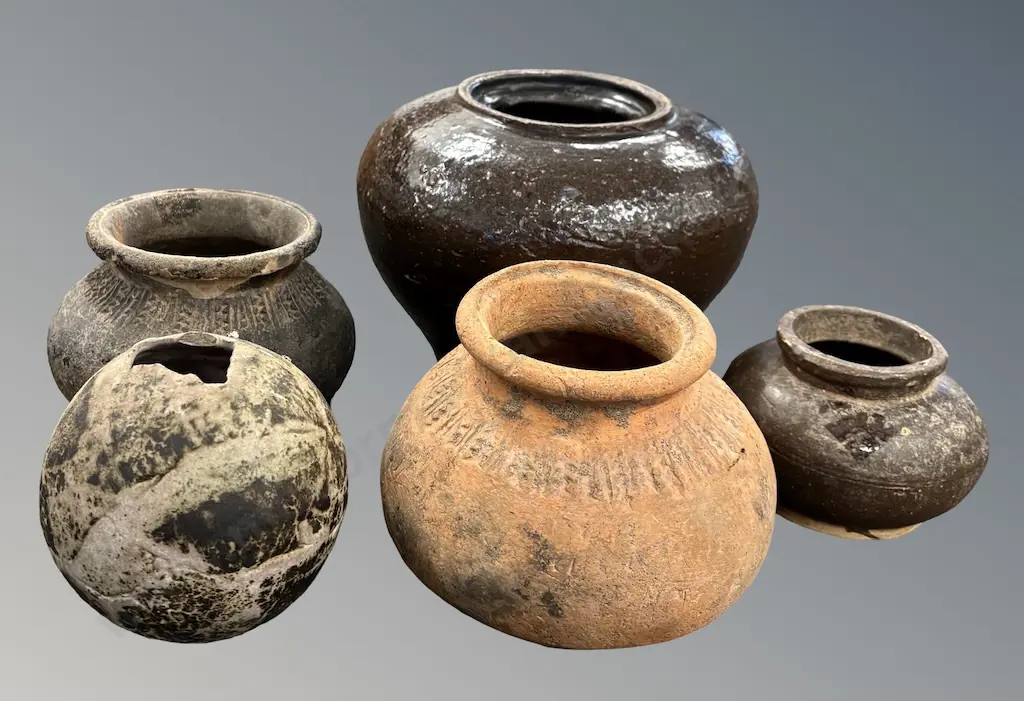 Assorted Pottery Squat Bowls, H20-9cm Image 1++