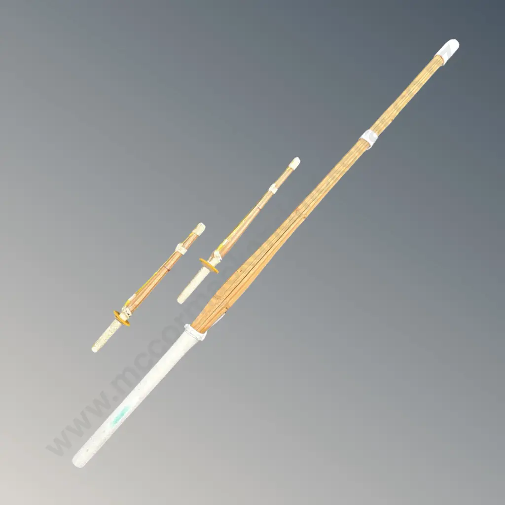 Three Japanese Shimai Kendo Practice Swords , L33cm, 39cm & 120cm Image 1++