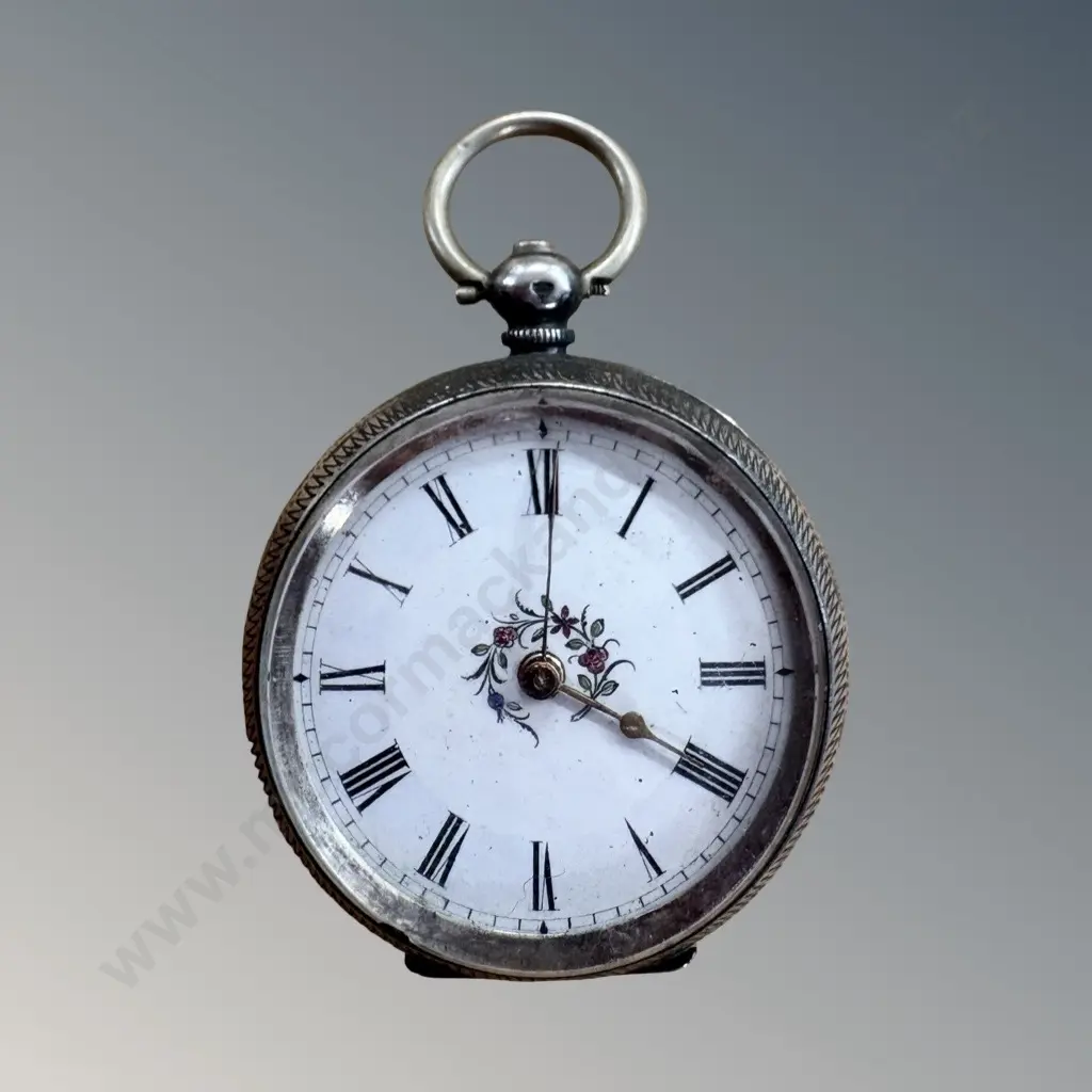 .800 Silver Embossed Pocket Watch TW40gms Image 1++