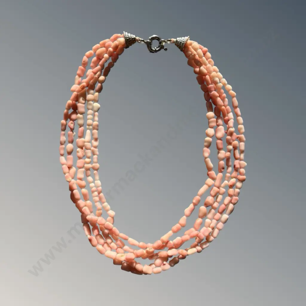 Five Strand Coral Bead Necklace, L47cm Image 1++