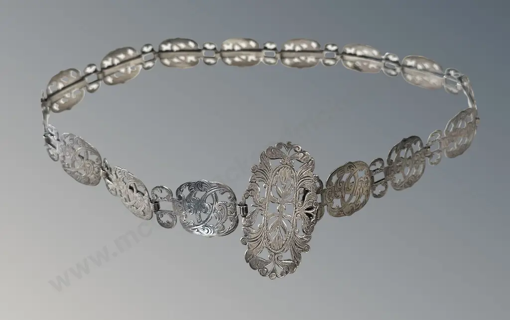 Silver embossed Belt, L70cm Image 1++