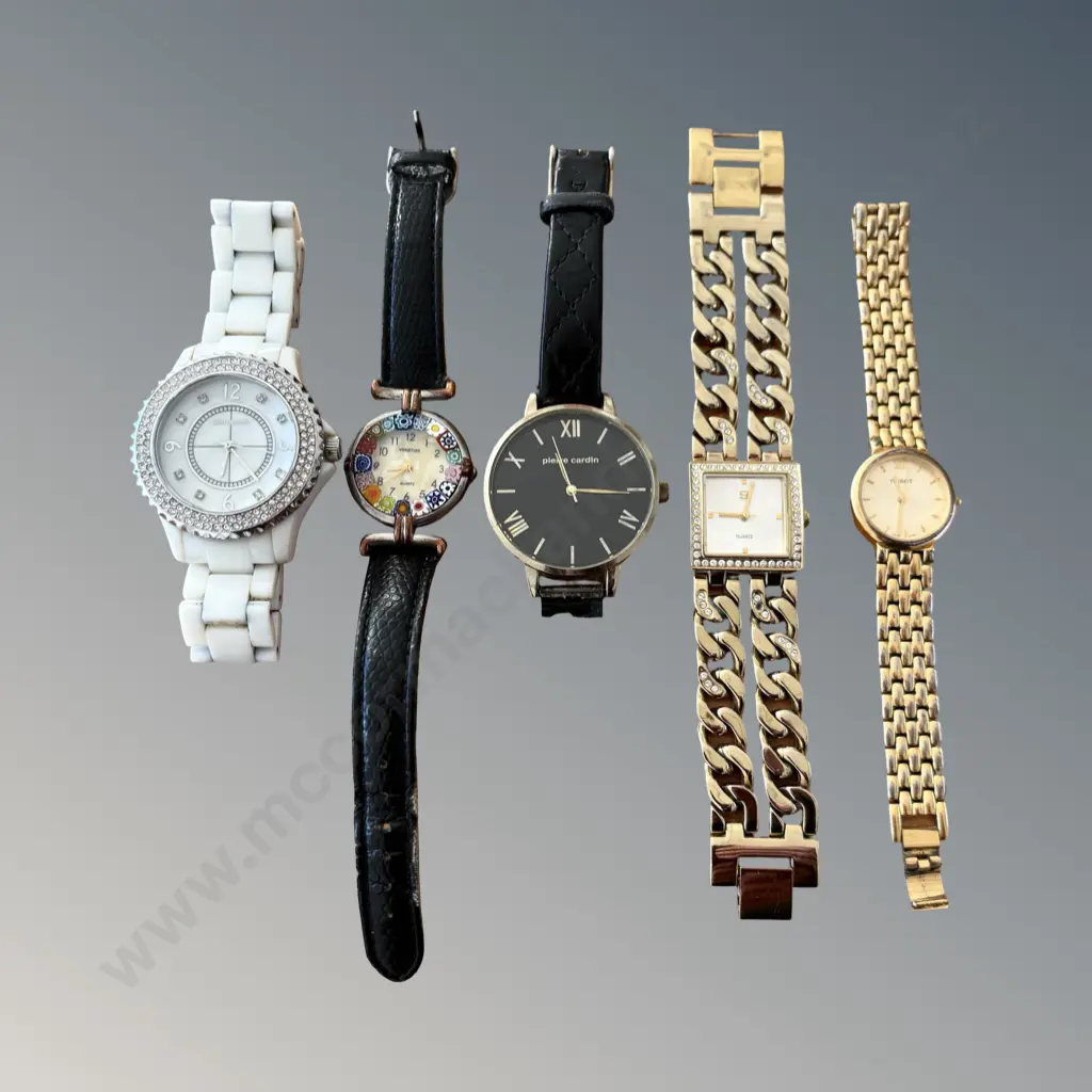 Assorted Watches - Pierre Cardin (2), Guess, Tissot, Venetiae, AF Strap Image 1++