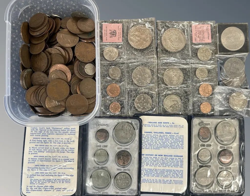 Collection of New Zealand and International Coins - Pre-Decimal and Decimal Image 1++