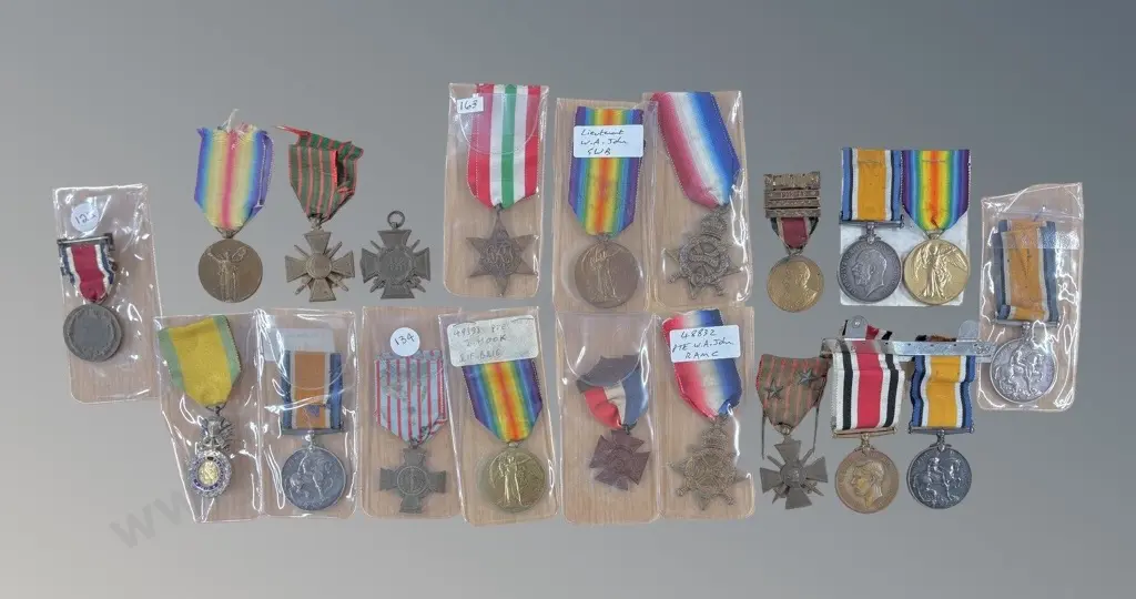 Collection of WWI and assorted Military Medals Image 1++
