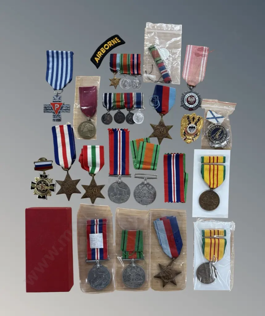 Collection of WWII and assorted Military Medals Image 1++