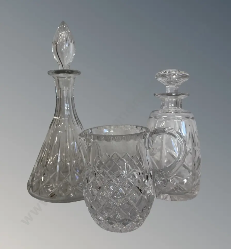 Boxed Stuart Crystal Decanter, Webb Corbett Decanter and Water Jug Image 1++