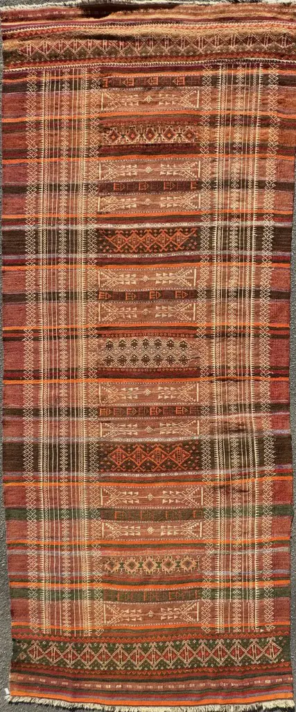 Soumak Balouchi Sistan Runner - Tapestry Flat/Kilim Weave Geometric Design 350x140cm Image 1++