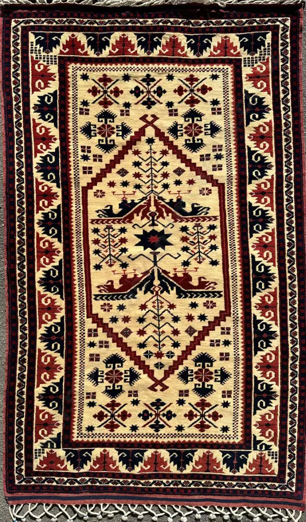 Persian Yagcibedir Rug - Traditional geometric Iranian weaving, 210x130cm Image 1++