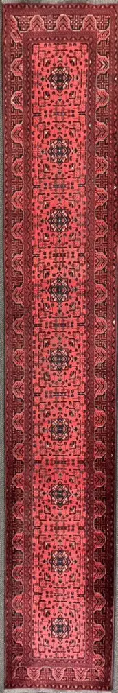 Tribal Khal Mohammadi, Pure Wool Rug, Red and Navy Tones - 487x81cm Image 1++