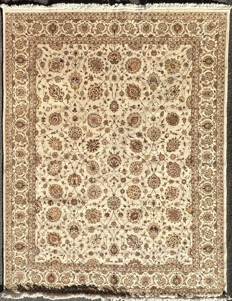 Kashan Agra Fine Wool Rug - Hand Knotted Chinese Weaving, Intricate Persian Agra Floral Design 300x240cm Image 1++