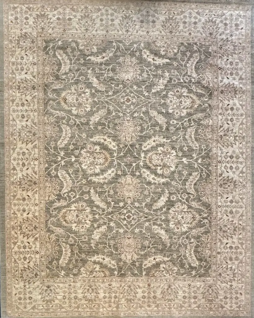 Chobrang Wool Rug - Hand Knotted Curvilinear design based on the ancient Agra Design, Afghanistan 300x240cm Image 1++