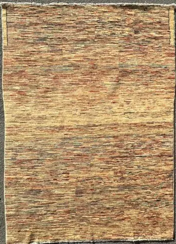 Gabbeh Rug - Hand Knotted, Abstract over Beige Tone, Woven in Afghanistan, Contemporary Finish, 240x170cm Image 1++