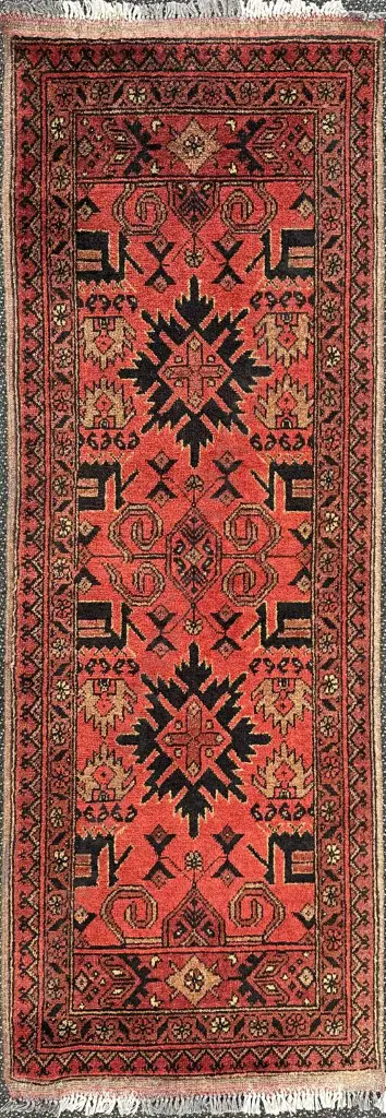 Khal Mohammadi Afghanistan Rug - Red and Black Tones 145x53cm Image 1++
