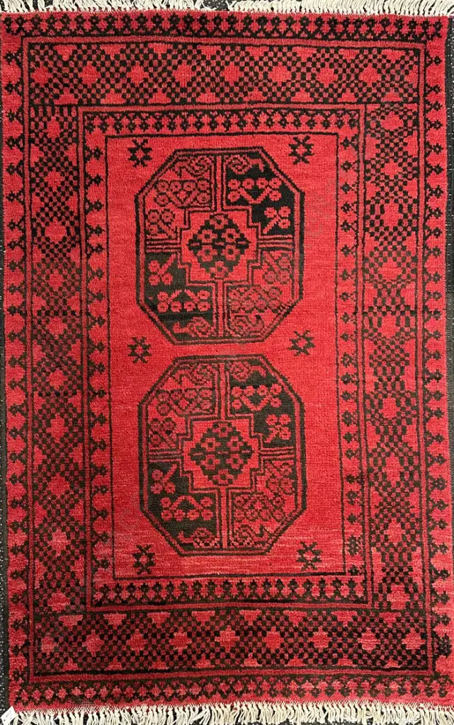 Turkman Afghanistan Rug - Red and Brown Tones, 120x79cm Image 1++