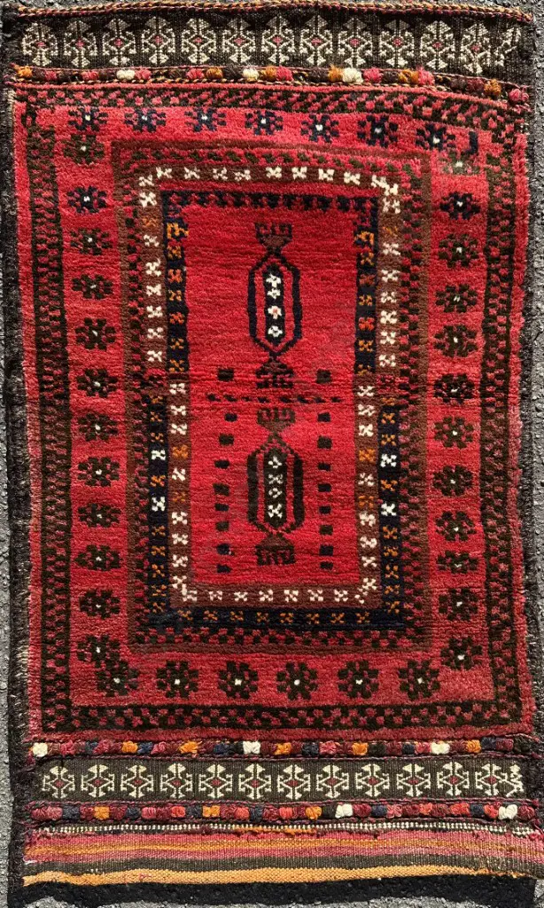 Balouchi Camel Bag - Nomadic Afghan Maldari robust geometric weaving 100x60cm Image 1++
