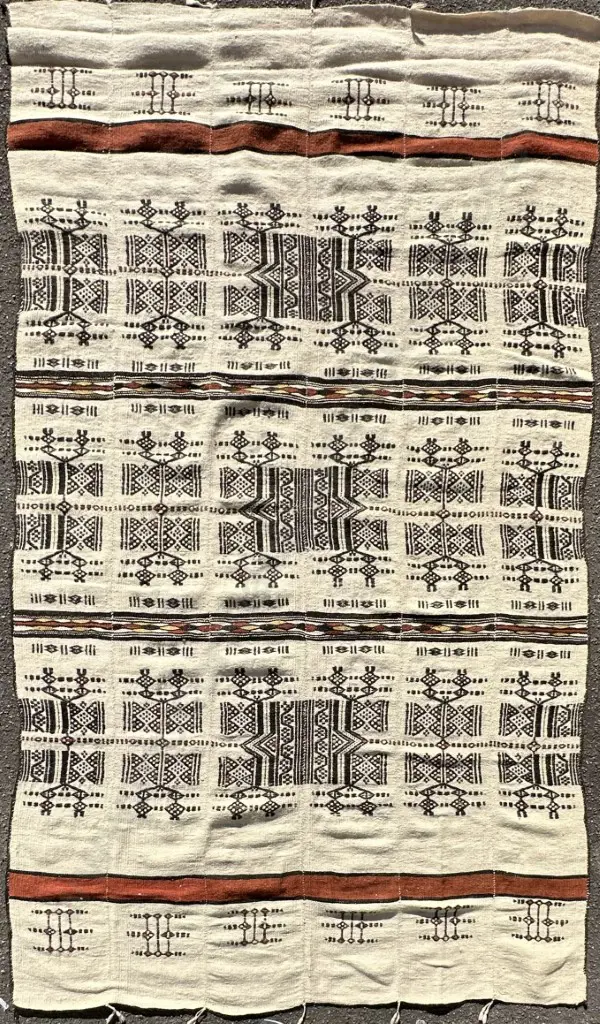 Kilim Rug - North African Tribal Paneled Geometric Design over Beige Tones, 250x140cm Image 1++