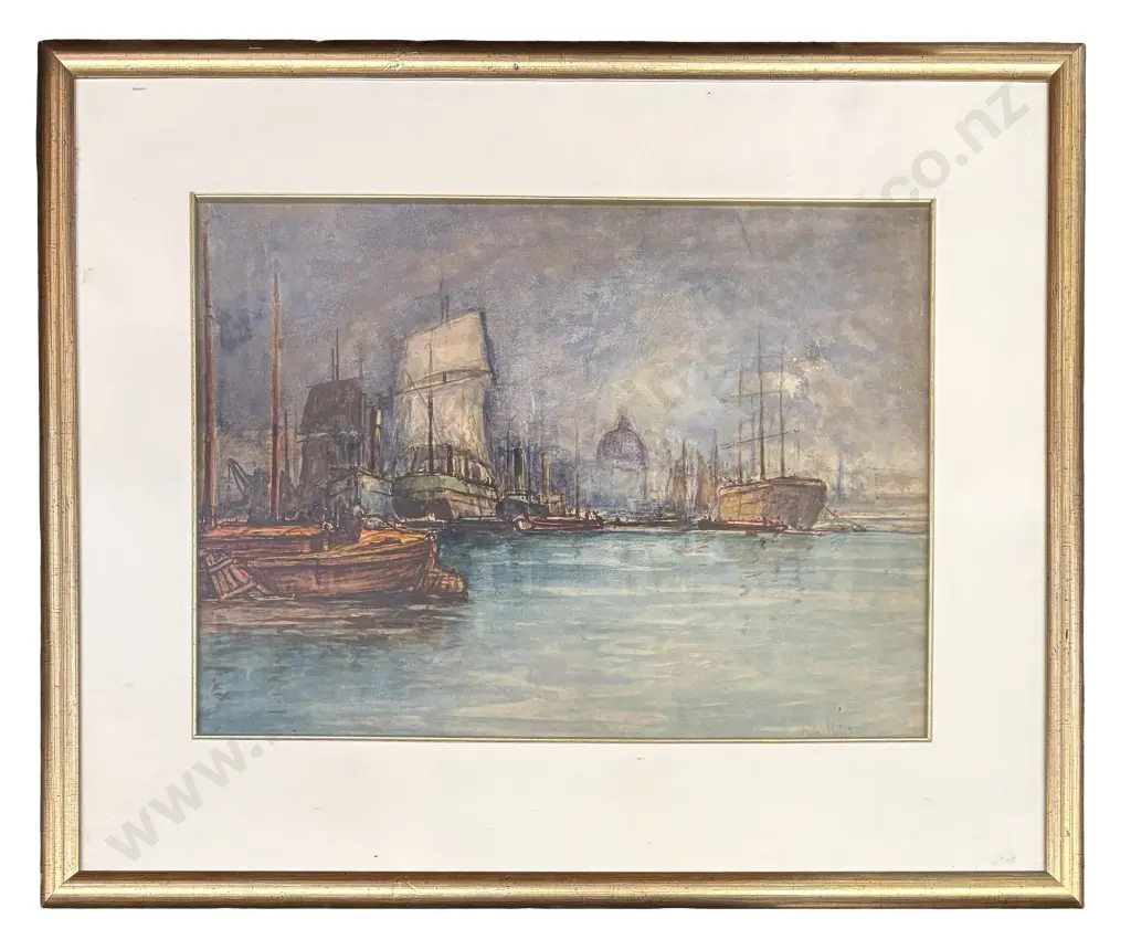 Blythe Fletcher - River Thames, gouache on paper, 385x530mm Image 1++