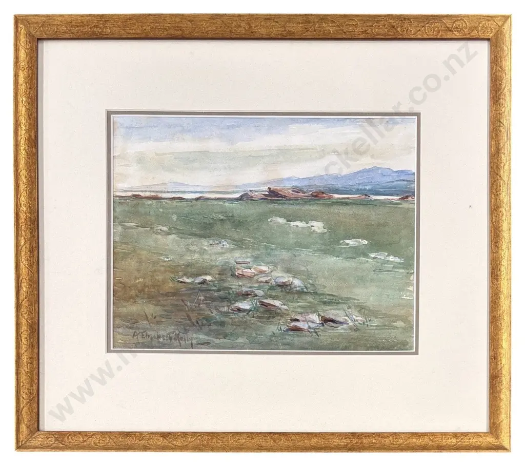 Annie Elizabeth Kelly - Tidal Landscape, 1921, watercolour on paper, 200x270mm Image 1++