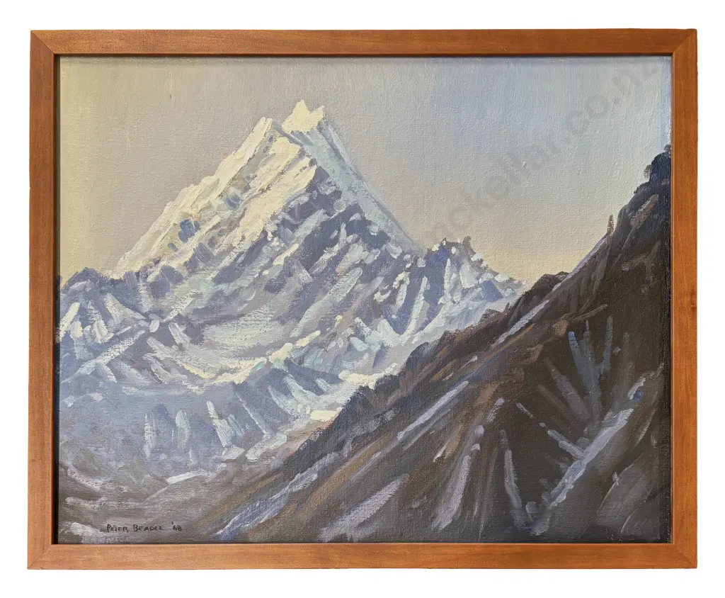 Peter Beadle - Evening Light, Mt Cook, oil on board, 395x497mm Image 1++