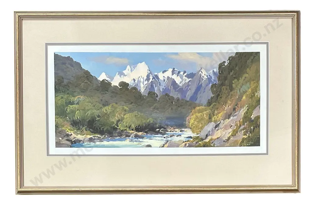 Brent Trolle - Cook River, oil on board, 250x520mm Image 1++
