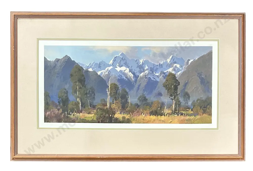 Brent Trolle - Cook and Tasman, Fox Glacier Valley, oil on board, 250x520mm Image 1++