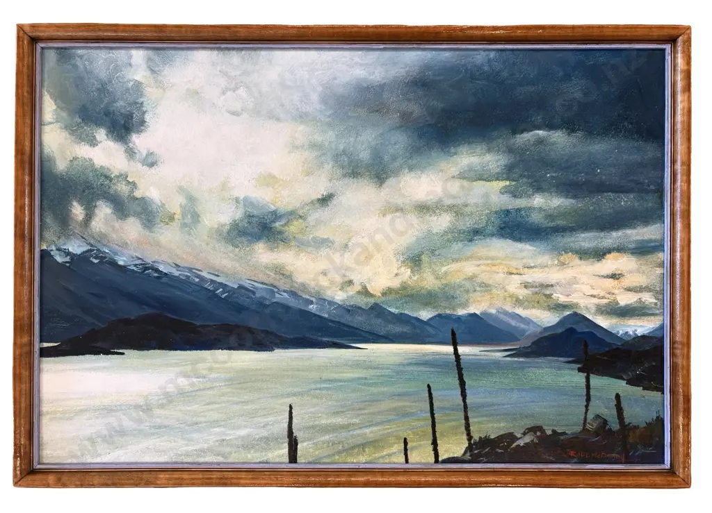 Robert McDowell - Evening Sky, Lake Wakatipu, oil on board, 360x540mm Image 1++