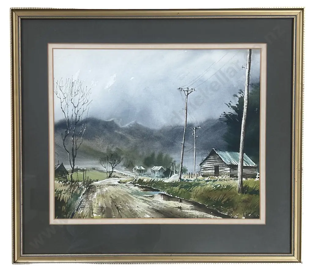J K Reed - Hills & Cloud, Canvastown, Marlborough, wartercolour on paper 350x430mm Image 1++