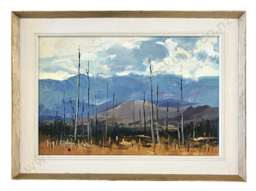 Brent Trolle - Swamplands, Stillwater, Westland, 1974, oil on board, 290x440mm Image 1++