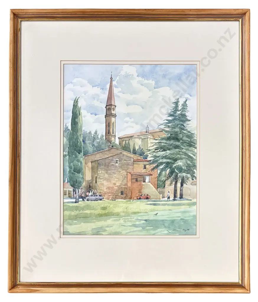 John Coley - Arezzo Cathedral Bell Tower, 1996, watercolour on paper, 380x300mm Image 1++
