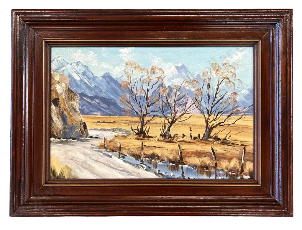 Peter Long - Tasman Valley, Mount Cook,  oil on board, 250x380mm Image 1++