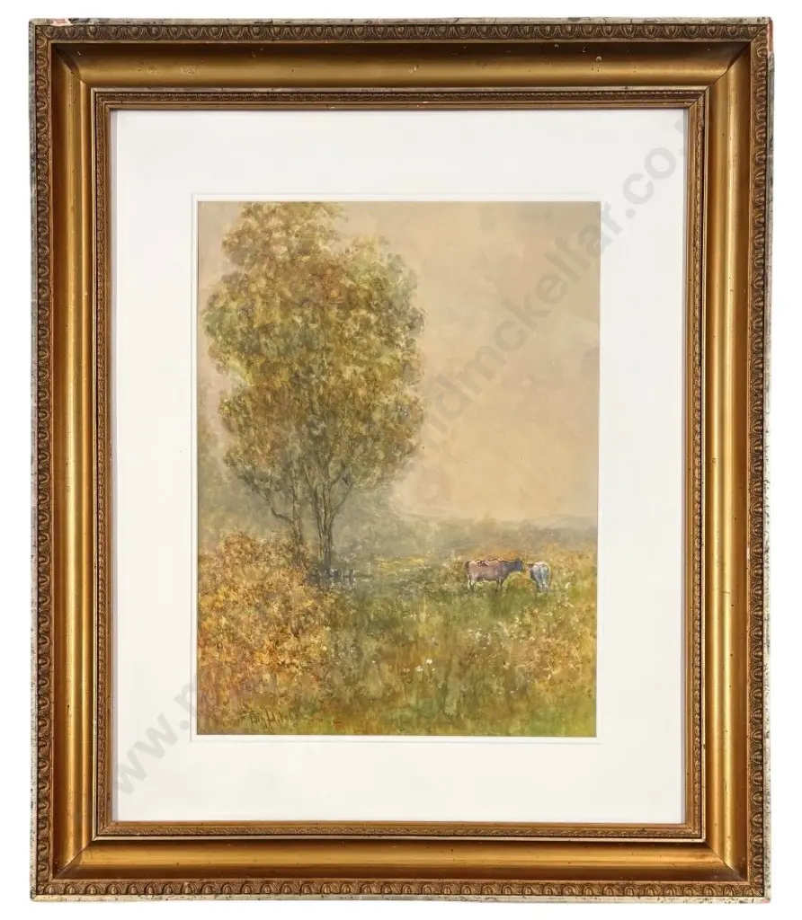 Blythe Fletcher - Cows in Meadow, watercolour on paper, 480x365mm Image 1++