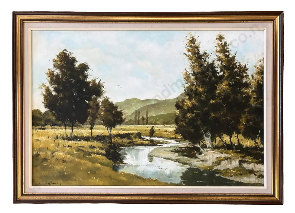 Allan Crombie -Towards Cable Bay, Nelson, oil on board, 470x690mm Image 1++