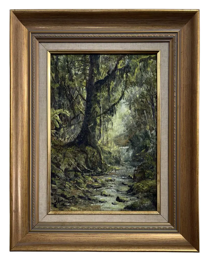 Eifion Thomas - Forrest Stream, oil on board, 290x200mm Image 1++