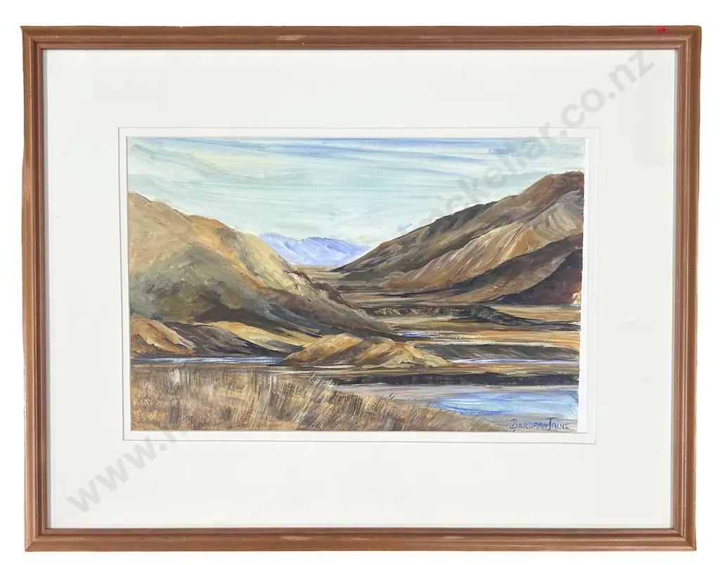 Barbara Jaine - Mountain Valley,  oil on board, 310x470mm Image 1++